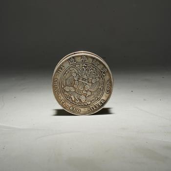 民國 銀元邊齒式老銀質(zhì)印泥盒