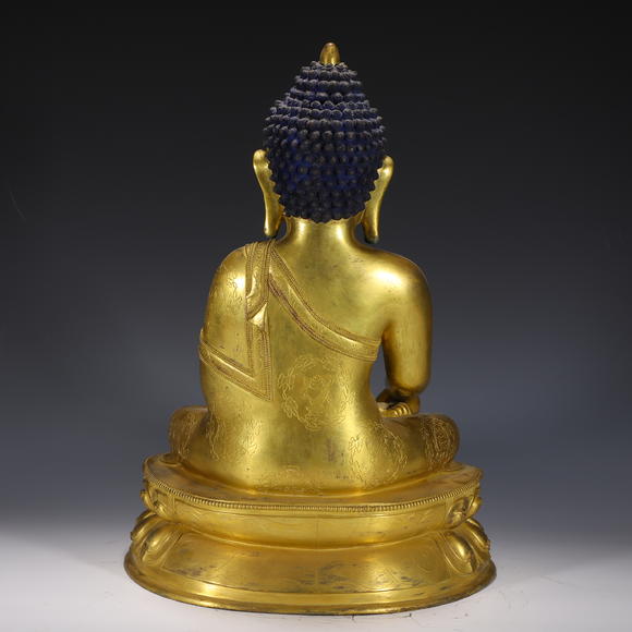 清铜鎏金释迦摩尼佛一尊