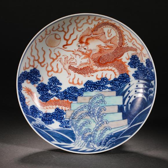 清代龙纹大盘