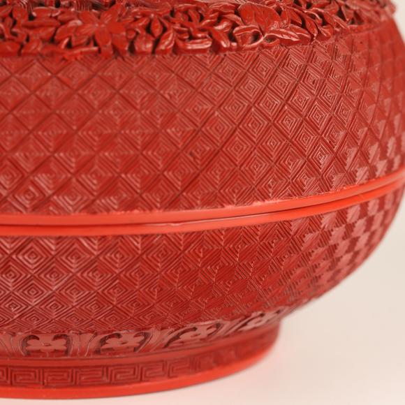 日本四国拍卖堆朱 盖物