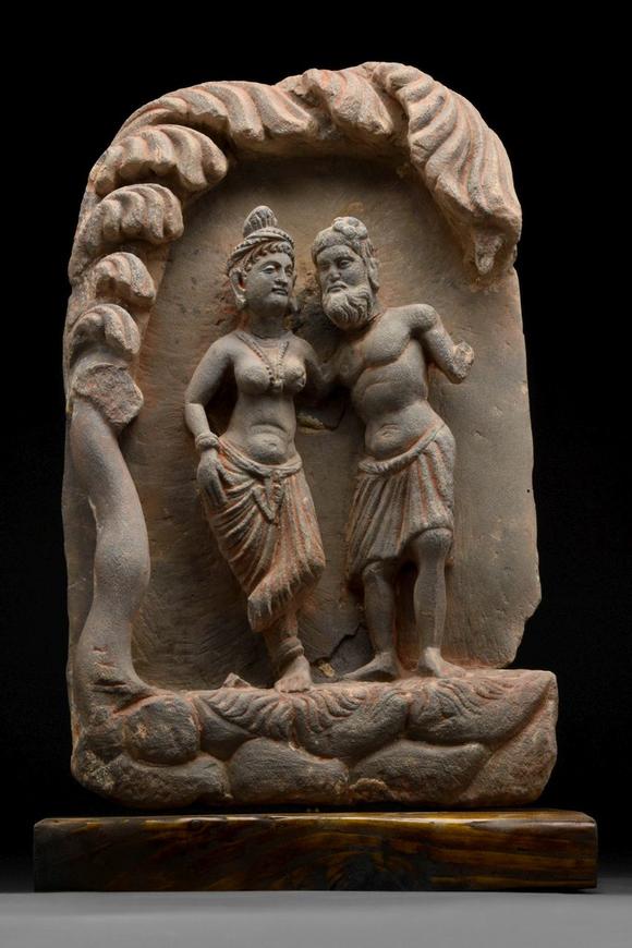 GANDHARAN SCHIST PANEL OF DRUNKEN HERCULES_GANDHARAN SCHIST PANEL OF