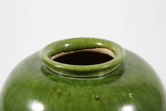 绿釉将军罐