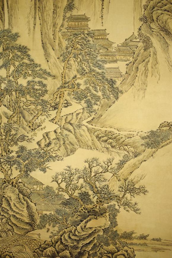 唐寅山水纸本高清大图_易拍全球桃山国际拍卖株式会社中国书画专场拍