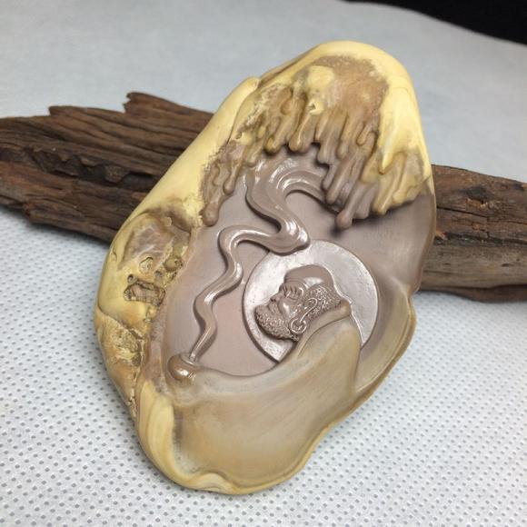 玛瑙阿拉善玉悟禅达摩吊坠