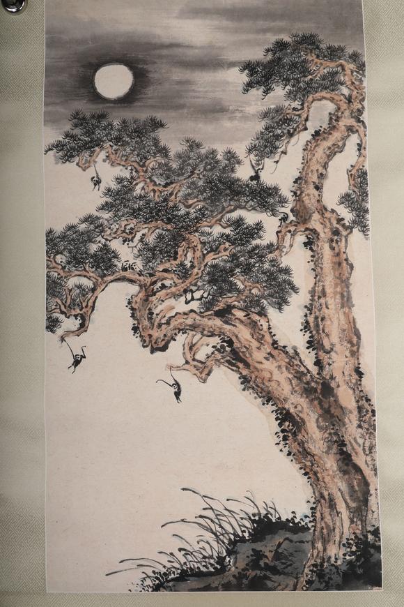 日本松町古美溥心畲 月松图