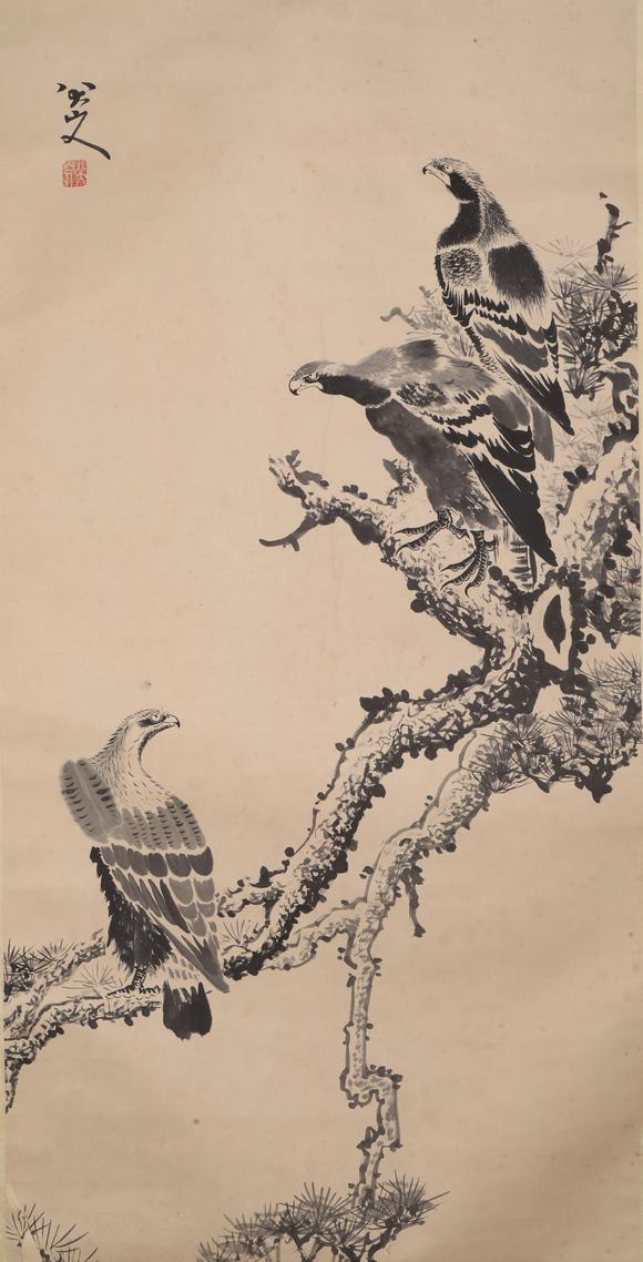 八大山人枯藤三鹰图