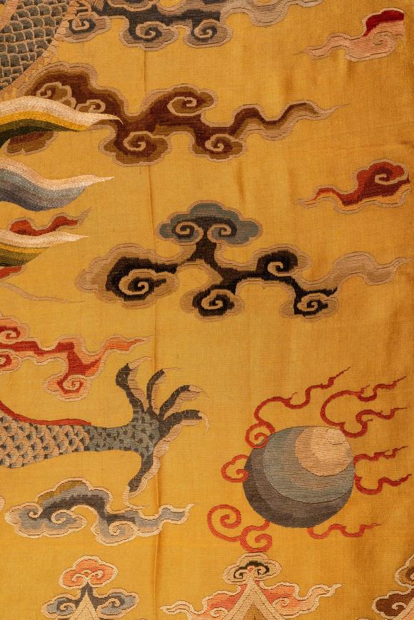 日本东海名古屋清代龙纹缂丝