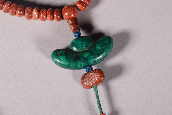 清代金星料虬角佛珠