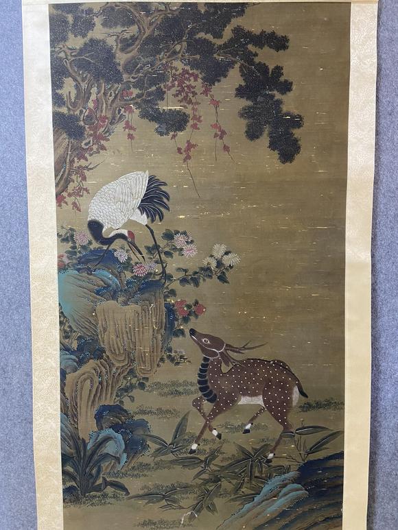 佚名鹤鹿同春图