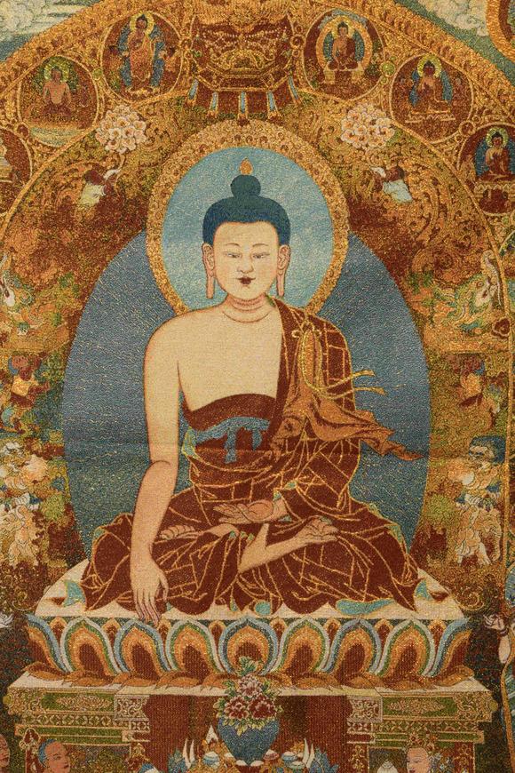 织锦唐卡释迦牟尼佛