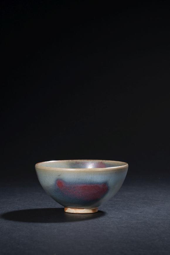 元钧窑红斑碗日本老藏家旧藏