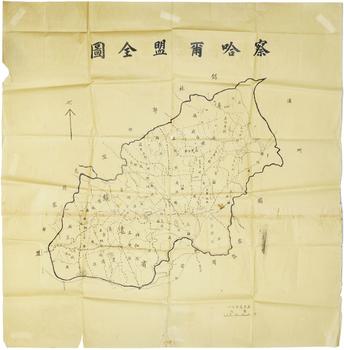 民国时期《察哈尔盟全图》一张