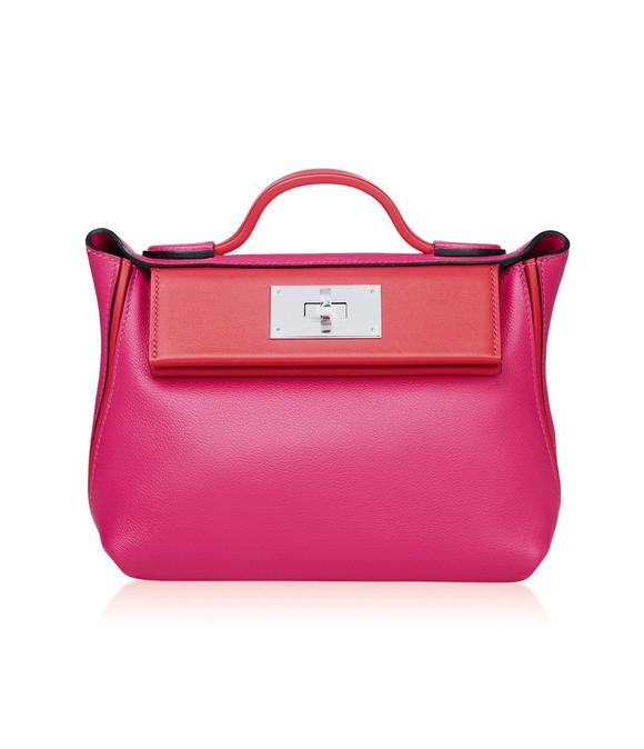 北京保利爱马仕 2021年 墨西哥粉色及内拼心跳红色evercolor牛皮迷你2