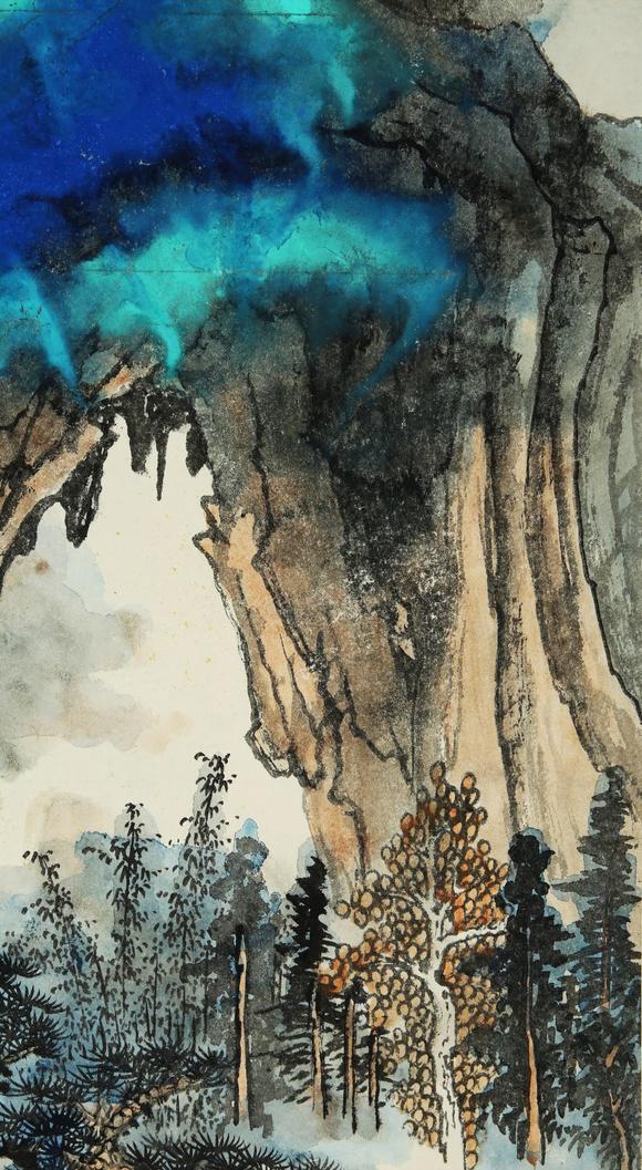 张大千张大千 泼彩山水_张大千张大千 泼彩山水估价_张大千张大千 泼