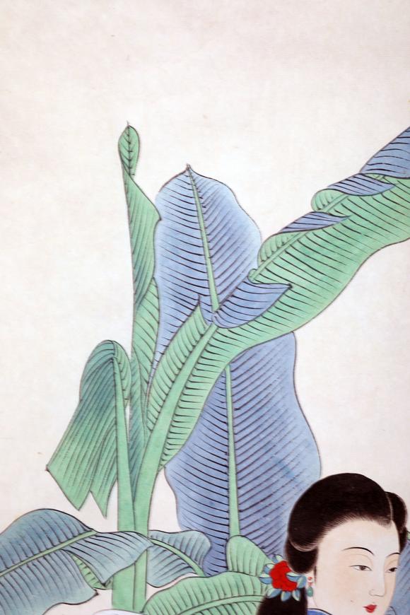 张大千芭蕉仕女