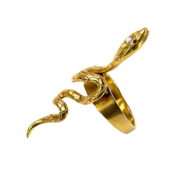 hill auction galleryladies 18k rose cut diamond snake serpent