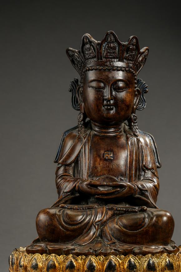 ancientchineseagarwoodbuddhasittingstatue中国古代沉香木佛坐像