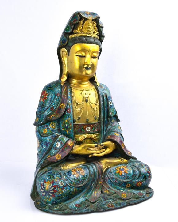 景泰蓝观音坐像