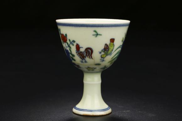 大明成化年制款斗彩鸡缸杯achinesedoucaiporcelaincup