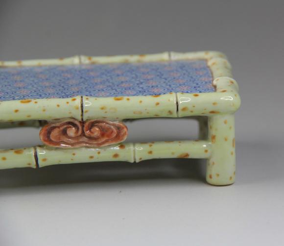 大清雍正年制竹节仿生瓷文房墨床achinesebamboojointpattern