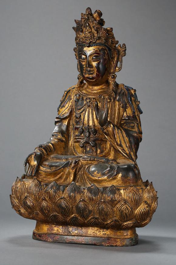 中国明代铜鎏金佛像mingdynastygiltbronzebuddhastatue