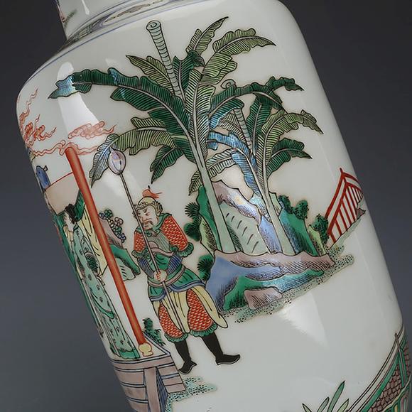 清康熙五彩人物纹棒槌瓶achinesemulticoloredfigurepaintedporcelain
