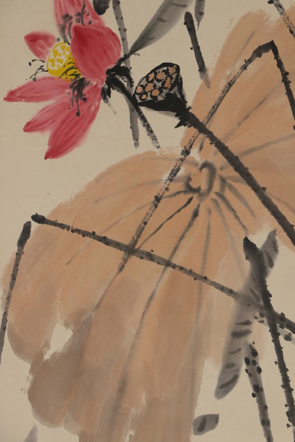 齐白石荷塘翠鸟