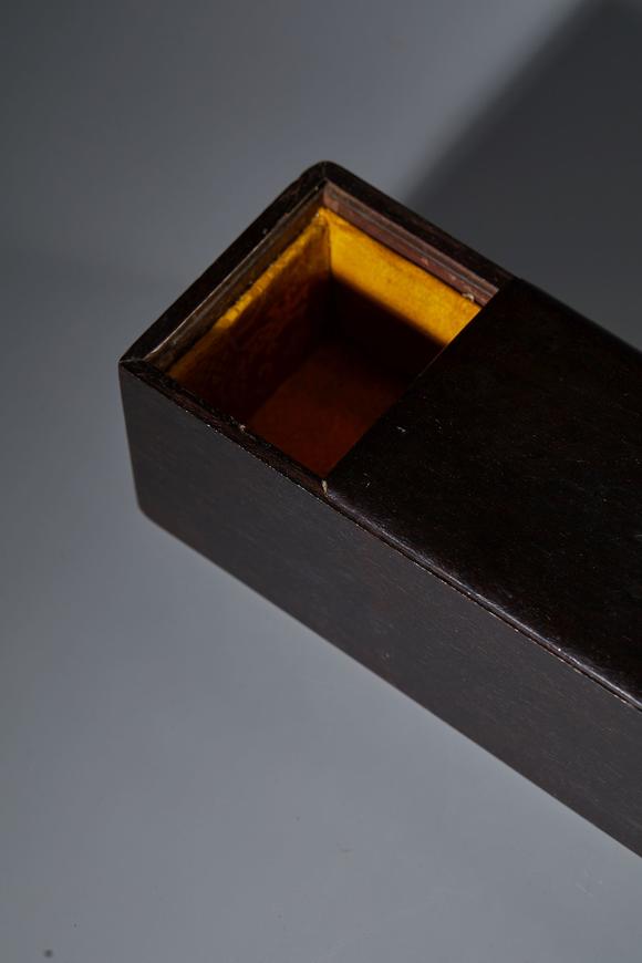 清早期紫檀画盒