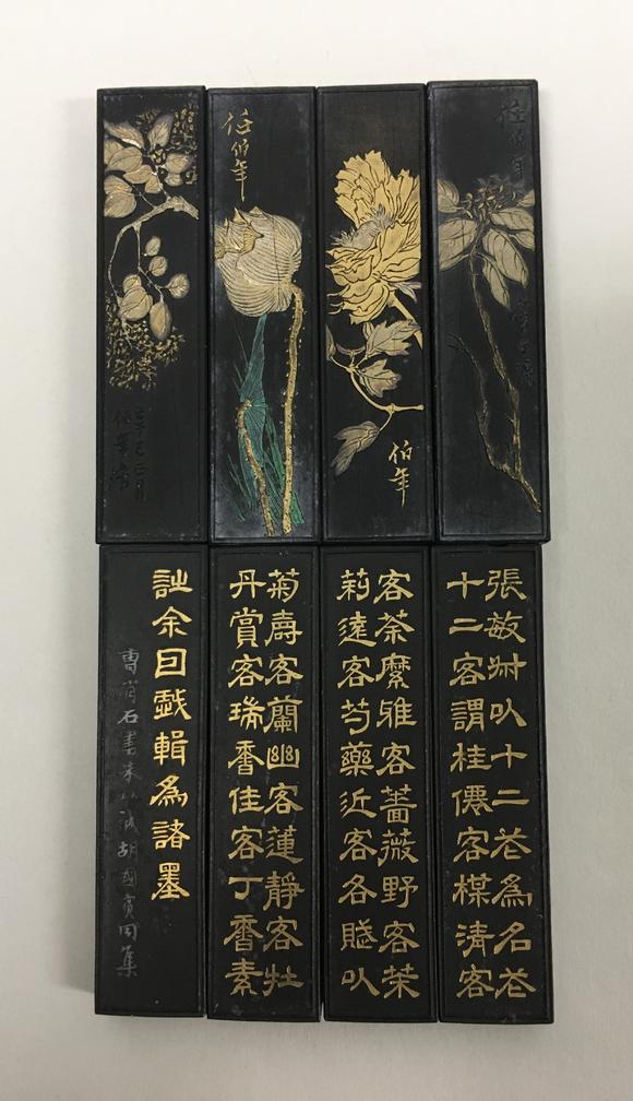 清曹素功十二名花墨2盒16锭