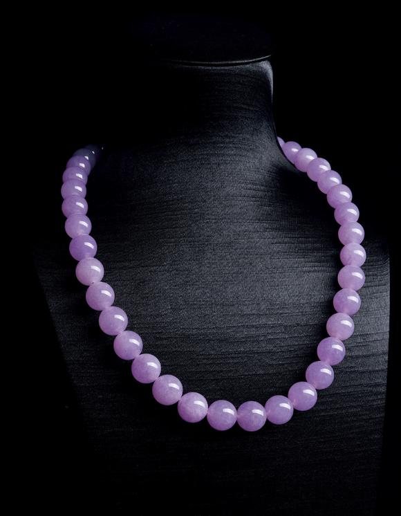 缅甸天然紫罗兰翡翠珠链