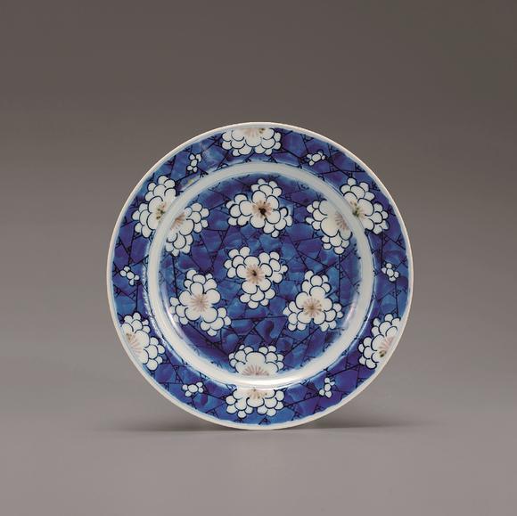 清青花釉里红冰梅纹盘