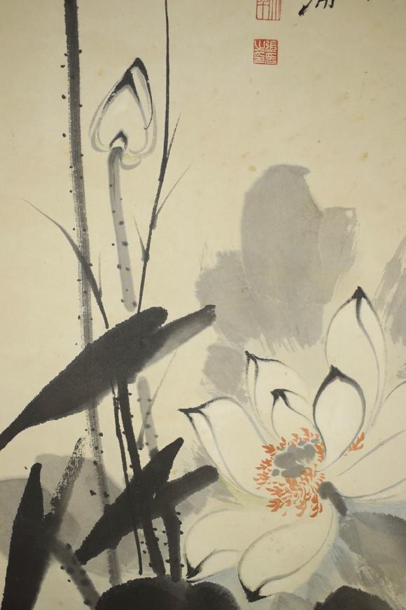 张大千荷花四条屏