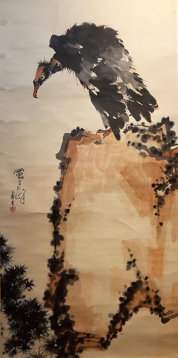 潘天寿山鹰图图片