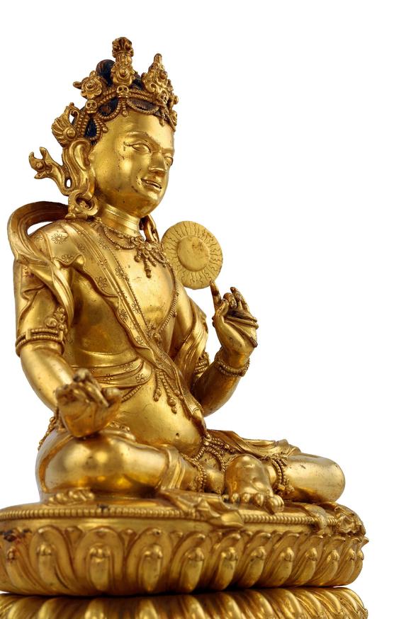 十七世纪扎什伦布寺铜鎏金莲师日光像