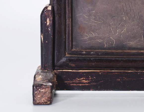 湖南国拍清 山水纹端石插屏