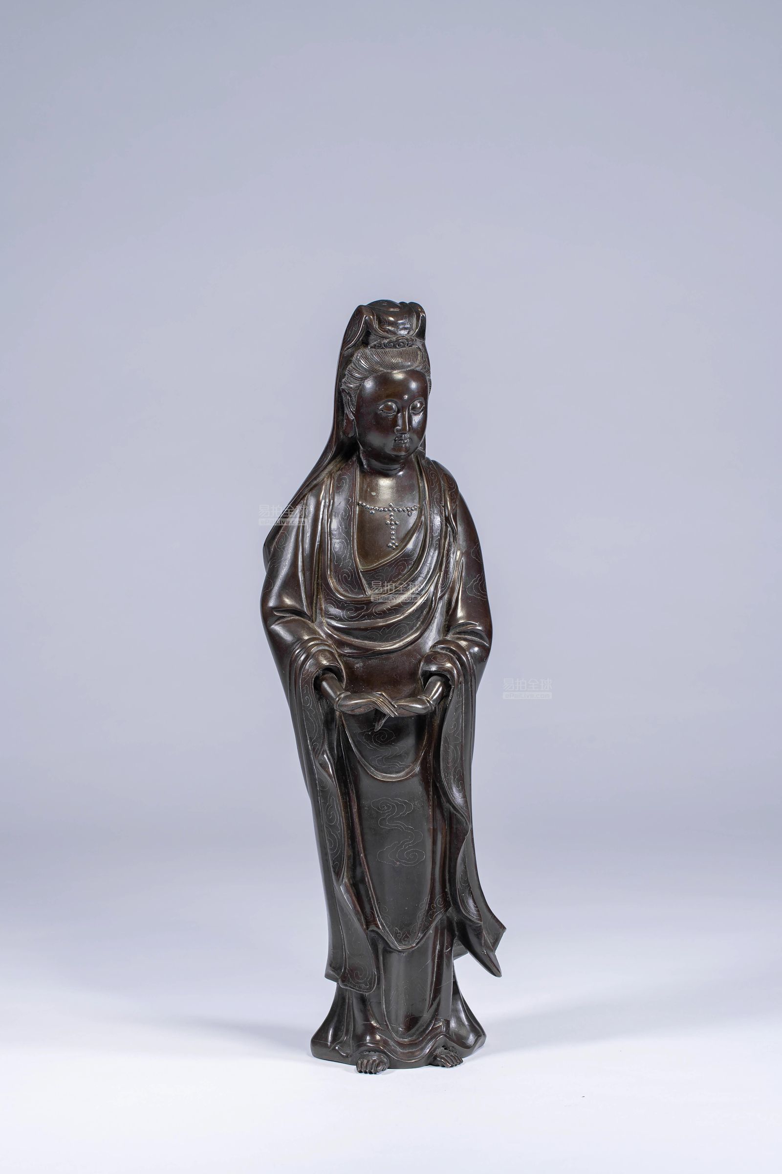 千手觀音像，真鍮製時代物，古美術品，高25cm，重1620克 www