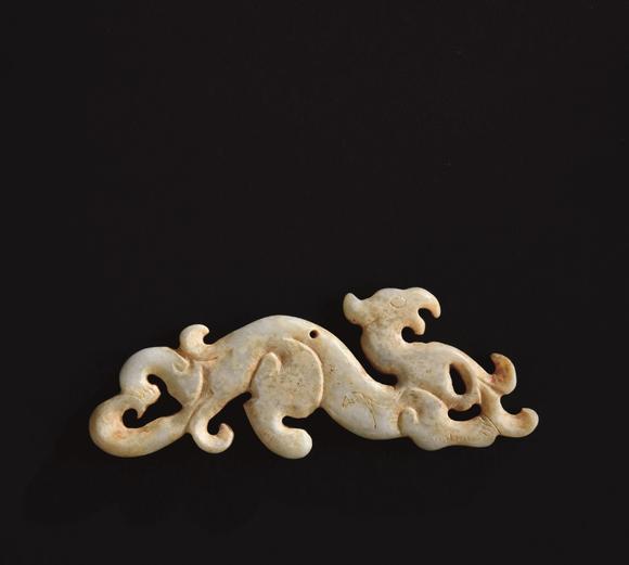 古玉雕螭龙纹挂件