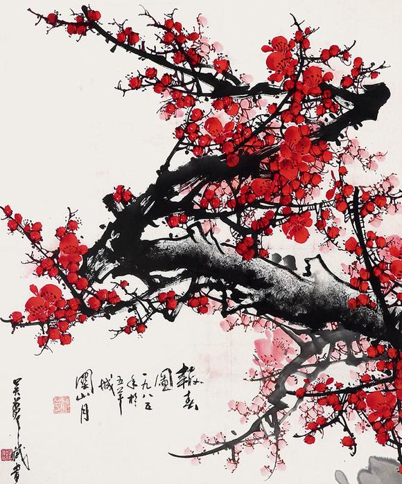 梅花立轴高清大图_易拍全球安徽九乐萃古熙今专题拍品介绍